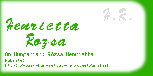 henrietta rozsa business card
